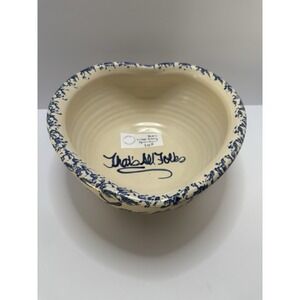 Marshall Texas Pottery THAT'S ALL FOLKS! Popcorn Bowl Heart Shaped Vintage